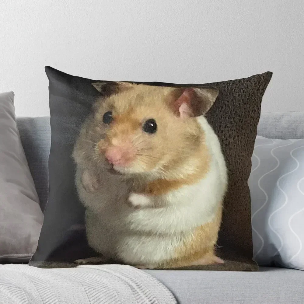 

Hamster Sitting On Sofa Throw Pillow autumn decoration Anime christmas supplies covers for pillows pillow