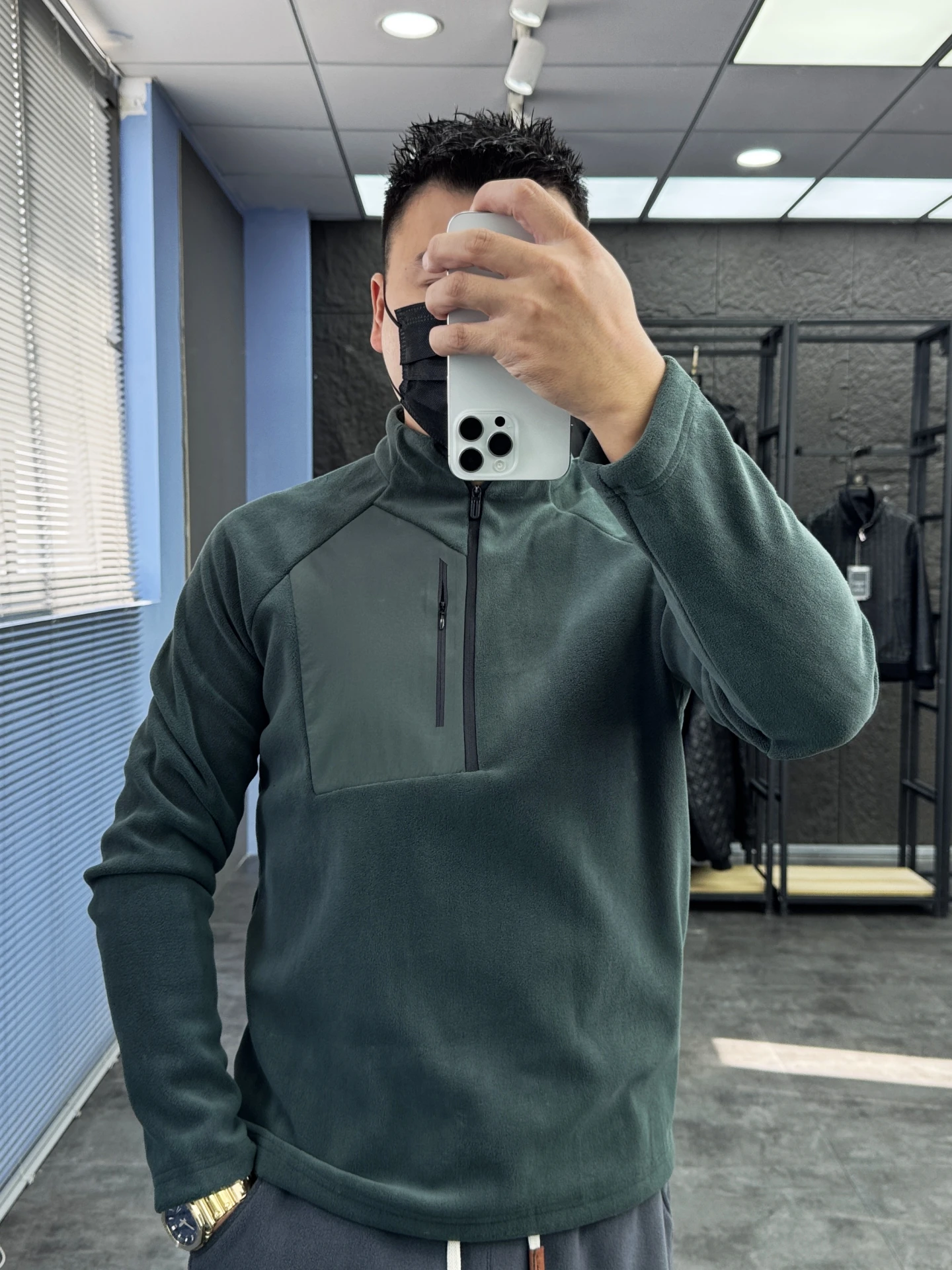 

Thiened Fce Hoodie Sweatirt Men's Casual Warm Stand Collar f Zipper Leisure Pullover Polyester Fiber Winter Coat