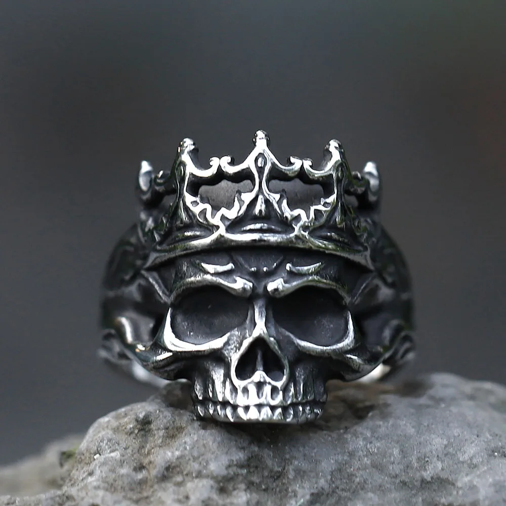 NEUE Herrenringe aus 316L Edelstahl Vintage Halloween Gothic Calvarium Totenkopf Punk Ring Modeschmuck Kostenloser Versand