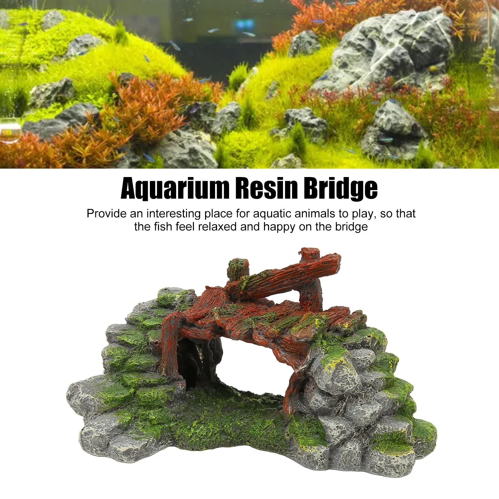 

Fish Tank Arch Bridge Decoration Resin Beautiful Sapce Saving Aquarium Decorative Bridge For Underwater Environment