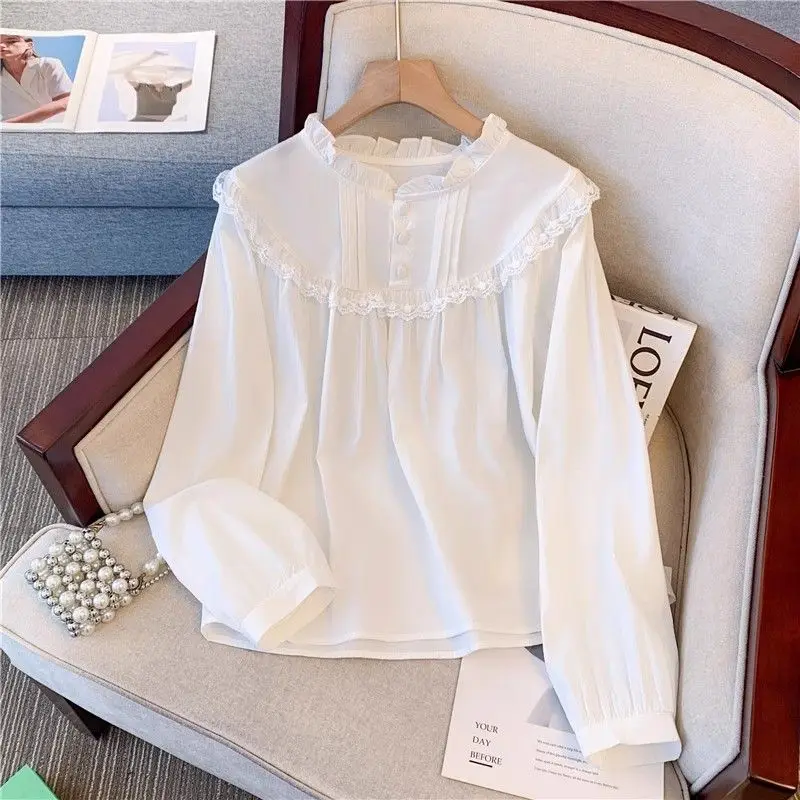 Large Commuting Shirt American Style 2024 Spring New Top Casual Loose Long Sleeved Slimming Doll Temperament Comfortable Shirt