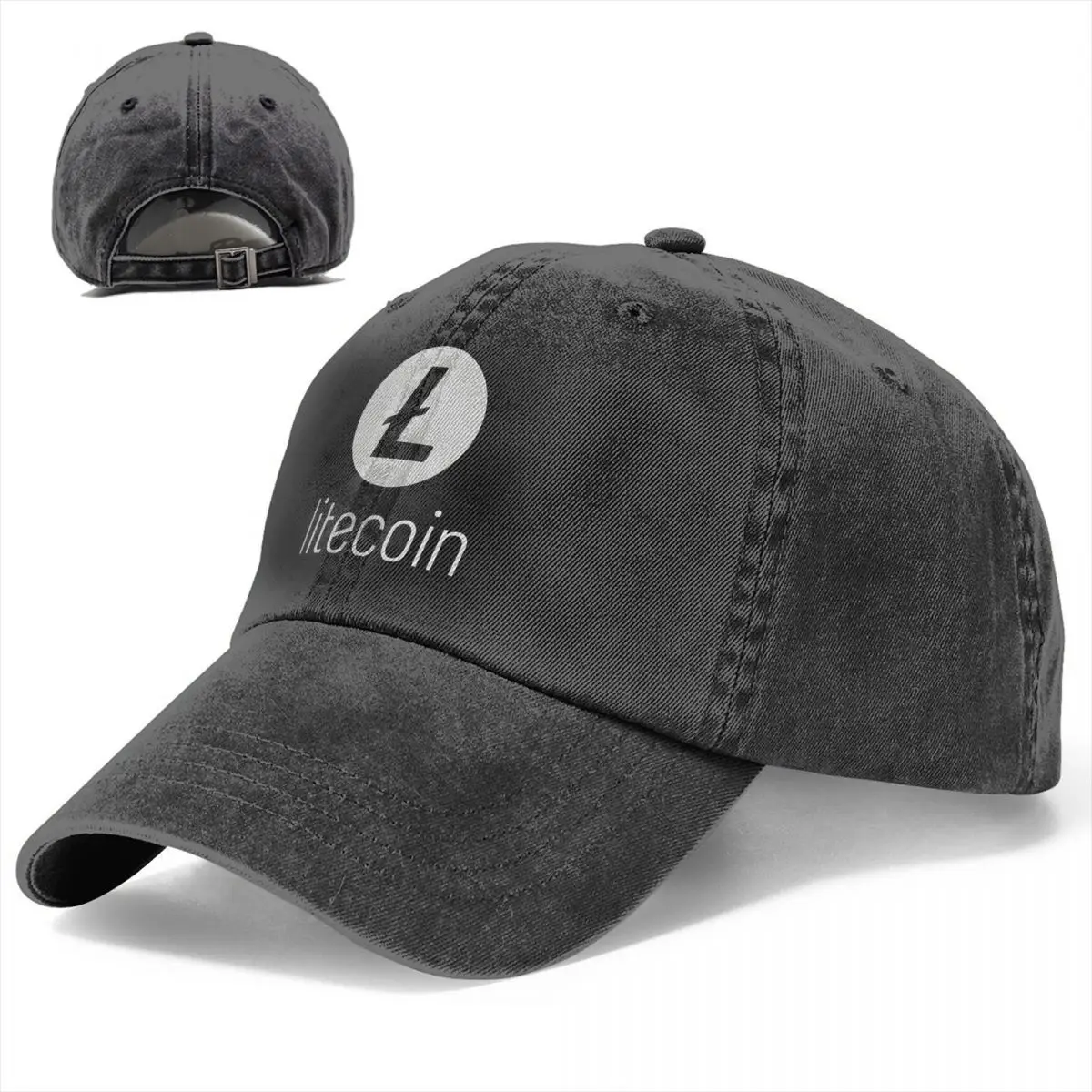 Pure Color Dad Hats LITECOIN CRYTPOCURRENCY (LIGHT GRAY) Women's Hat Sun Visor Baseball Caps LTC Peaked Cap