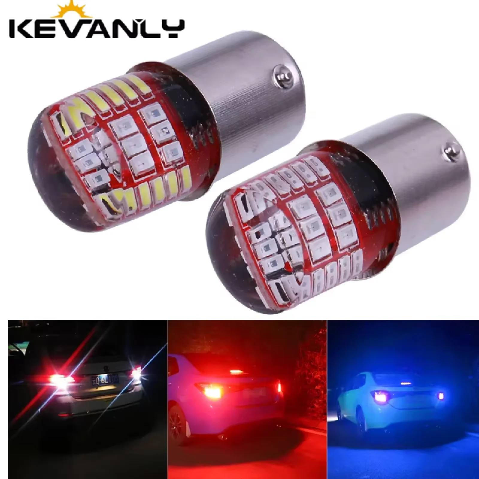 

10PCS 1157 Led BAY15D P21/5W Double Color Strobe LED 3014 42 LED Flash Light Brake Blink Light Lamp Bulb Red White Blue