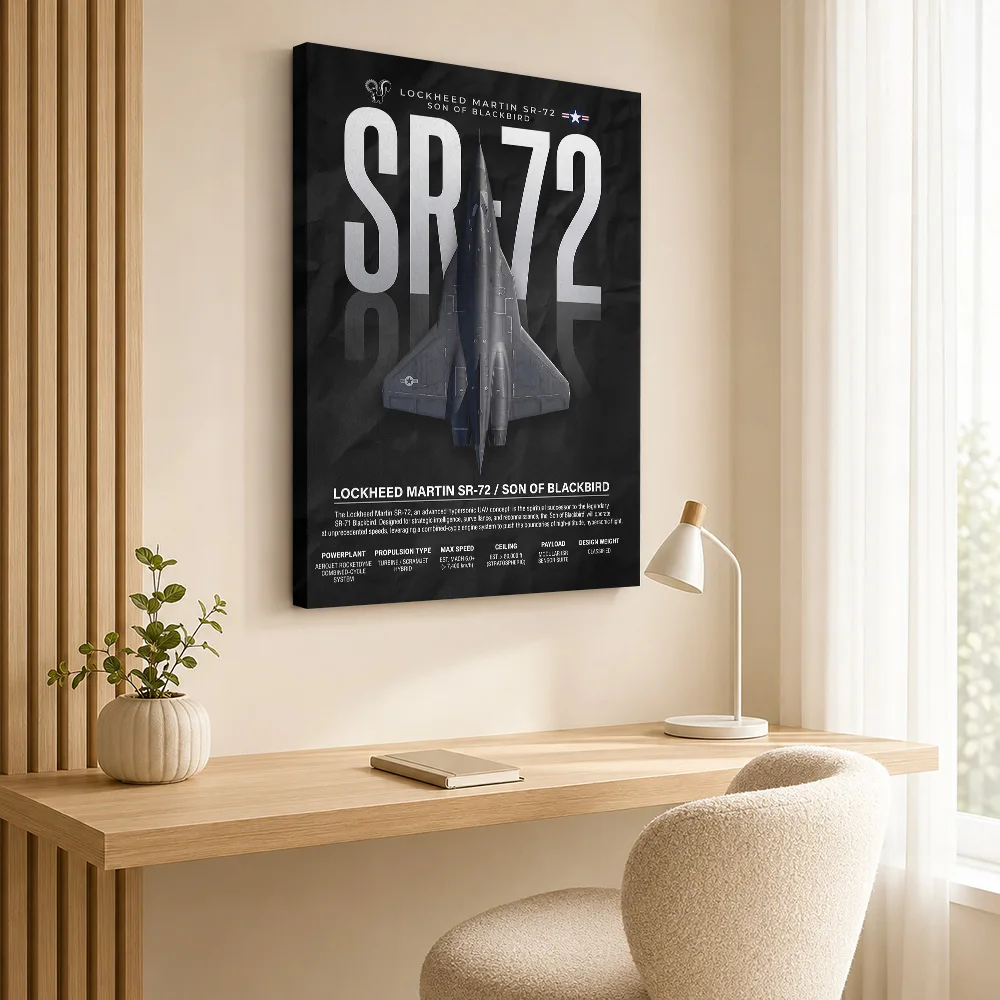 Fighter Jet Lockheed Martin SR-72 Son Of Blackbird Canvas Poster Customized Photo Modern Home Office Wall Paintings Decoration