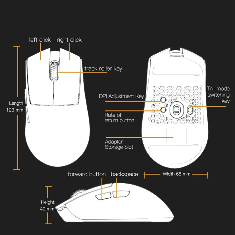 Darmoshark N5 4K 8K Bluetooth Wireless Gaming Mouse Nordic N52840 26000 DPI PAM3395 TTC Encoder Mice Customized Macro Drivers