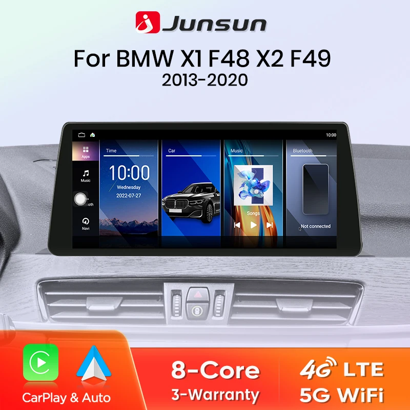 Junsun 4G WiFi 1920*720 Wireless CarPlay Andorid Auto Car Radio Per BMW X1 F48 X2 F49 2013-2020 Sistema Intelligente Stereo