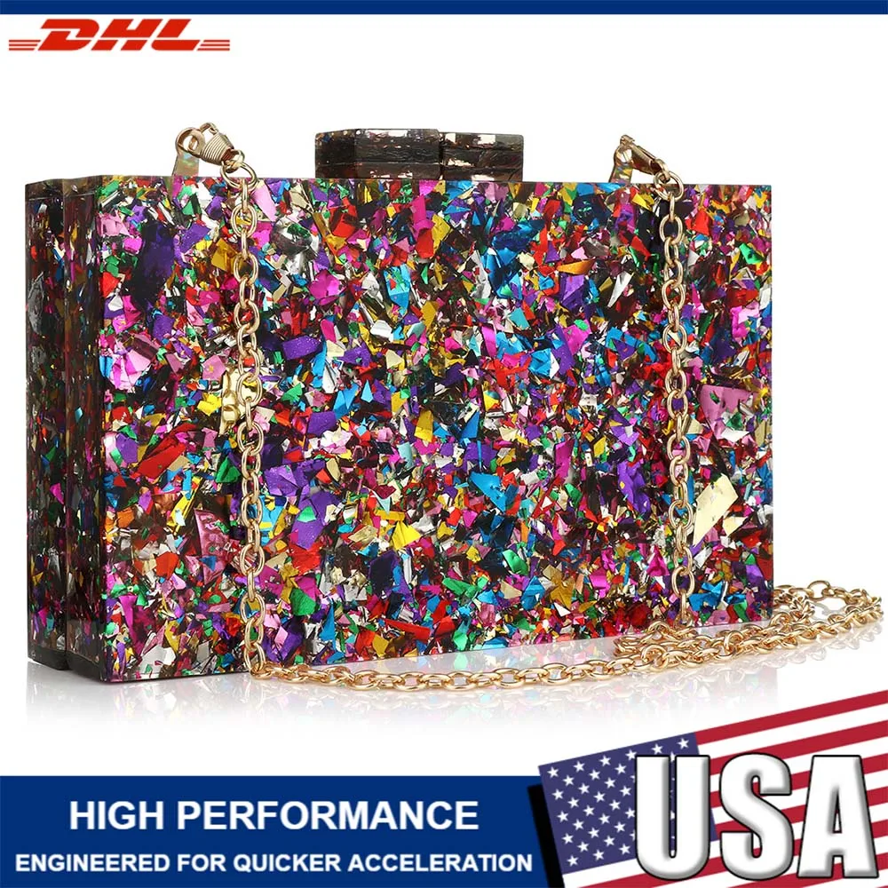 

Fashion Acrylic Girl Crossbody Bag Hip-pop Style Glitter Women Girls Box Luxury Shoulder Bags Evening Party Banquet Handbag