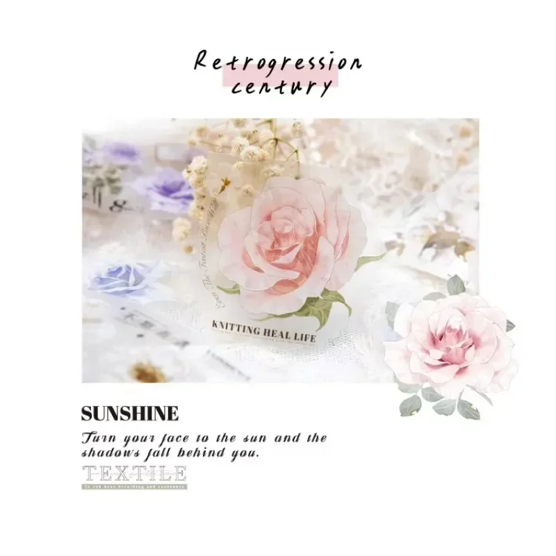 1 لفة مواد لاصقة للحيوانات الأليفة سجل القصاصات الأدبية الزخرفية حلقة ملصقات المواد الشريط المروع الورد الزهور كتيب ذاتي الصنع 60 مللي متر * 2 متر