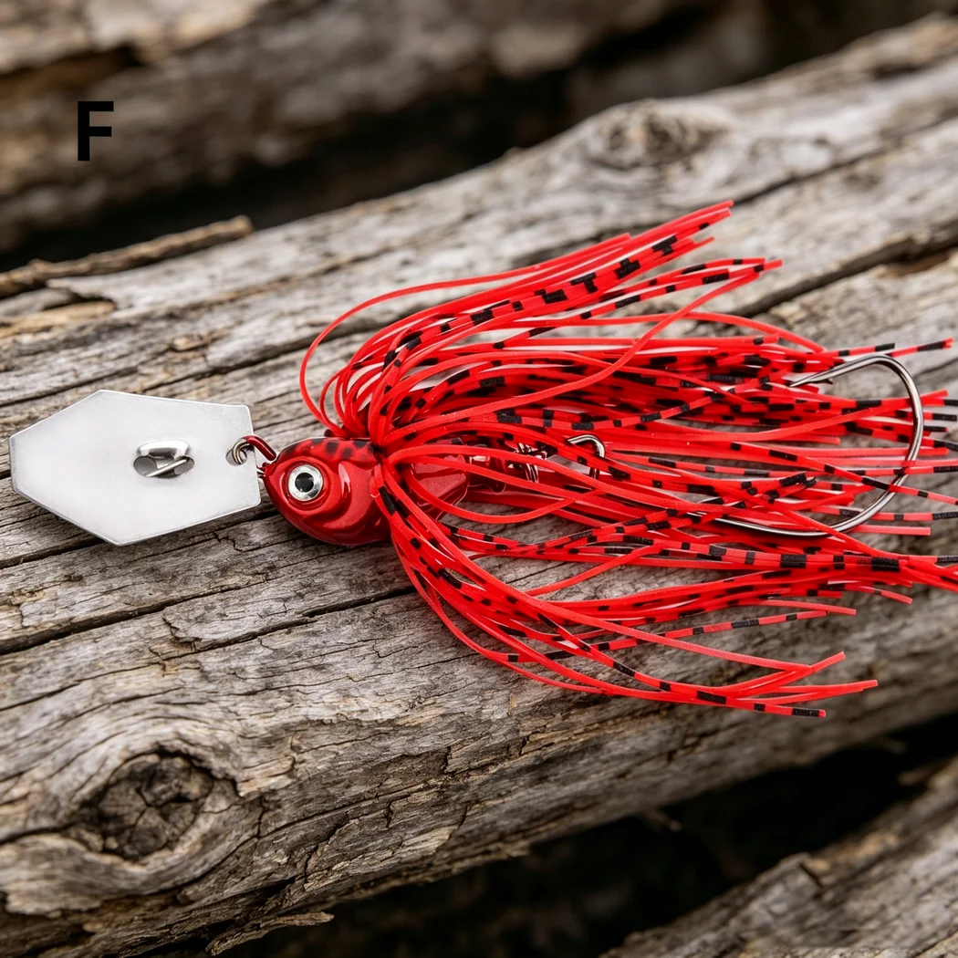 1 Stück Angelköder Chatter Bait Spinner Bait 7G/10G/14G Blade Jig Needle Stinger Dancer Buzzbait Wobbler Chatterbait für Barsch und Hecht