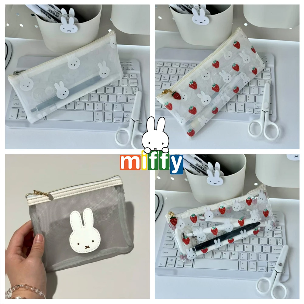 

Марлевая сумка Miffy с вышивкой Miffy Rabbit Makeup Bag Сумка для хранения губной помады на воздушной подушке и маленькая сумка Miffy с девичьим сердцем