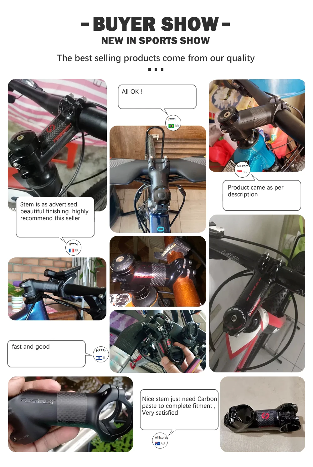 TOSEEK MTB Fahrradlenker-Vorbau 10 17 25 35 Grad Ultraleichter MTB Power Bike Mountain Road Fahrradlenker-Vorbau – Detail 1