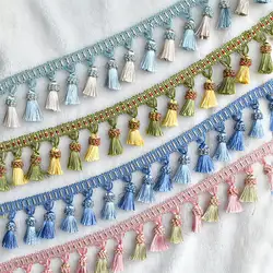 2 Meter Colorful Fringe Trim Lace Ribbon Curtain Home Decoration Tassel Craft Upholstery Bed Clothes Curtains Accessories