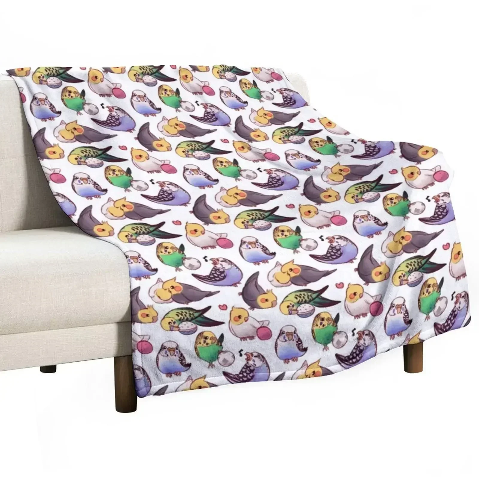 Budgies & Cockatiels Throw Blanket Sofa Throw Sofa Quilt Furry Blankets