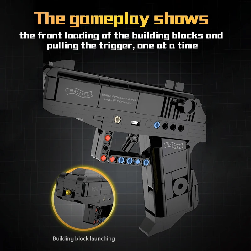 Technical Desert Eagle Gun Model Building Blocks Military WW2 Weapons M1911 G18 Usp M92 PPK Pistol MOC Bricks Assemble Toys Gift