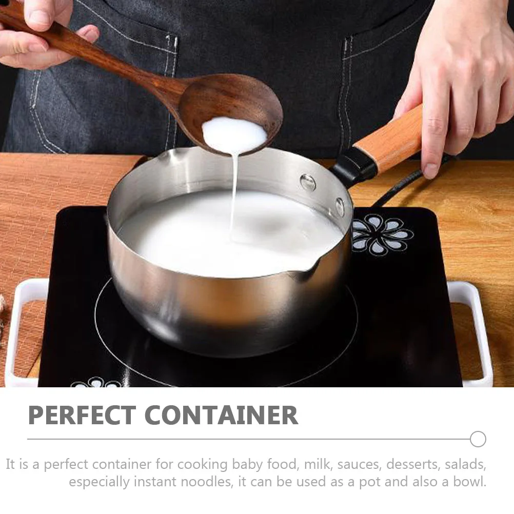 

1pc Milk Pot Non-Stick Heat Resistant Handle Soup Pan Saucepan Stew Pot Complementary Food Container Kitchen Cooking