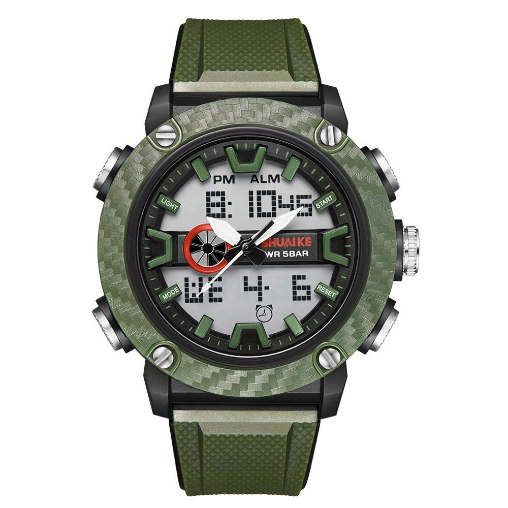 Multifunctional 3 Time Countdown Sport Watch Male LED Light Digital Wristwatches For Men 5Bar Waterproof Stopwatch Alarm