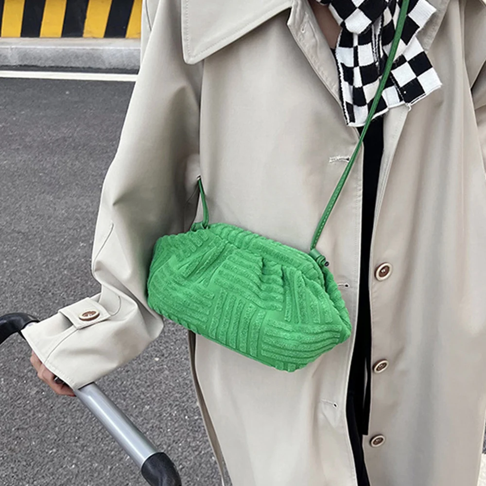 Fashion Towel Cloud Bag Women Crossbody Bag Designer Small Dumpling Handbags Brands Ladies Shoulder Green Bag Clutch