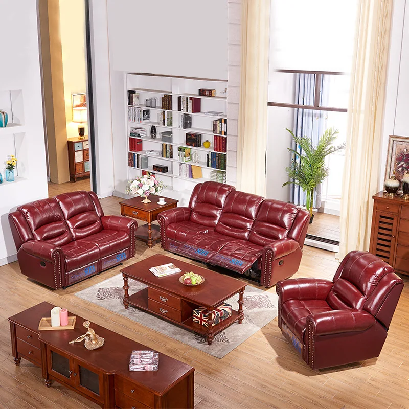 

First-class Space Electric Cabin Multi-functional Single Recliner Living Room Home Theater Leather Sofa Triple Combination