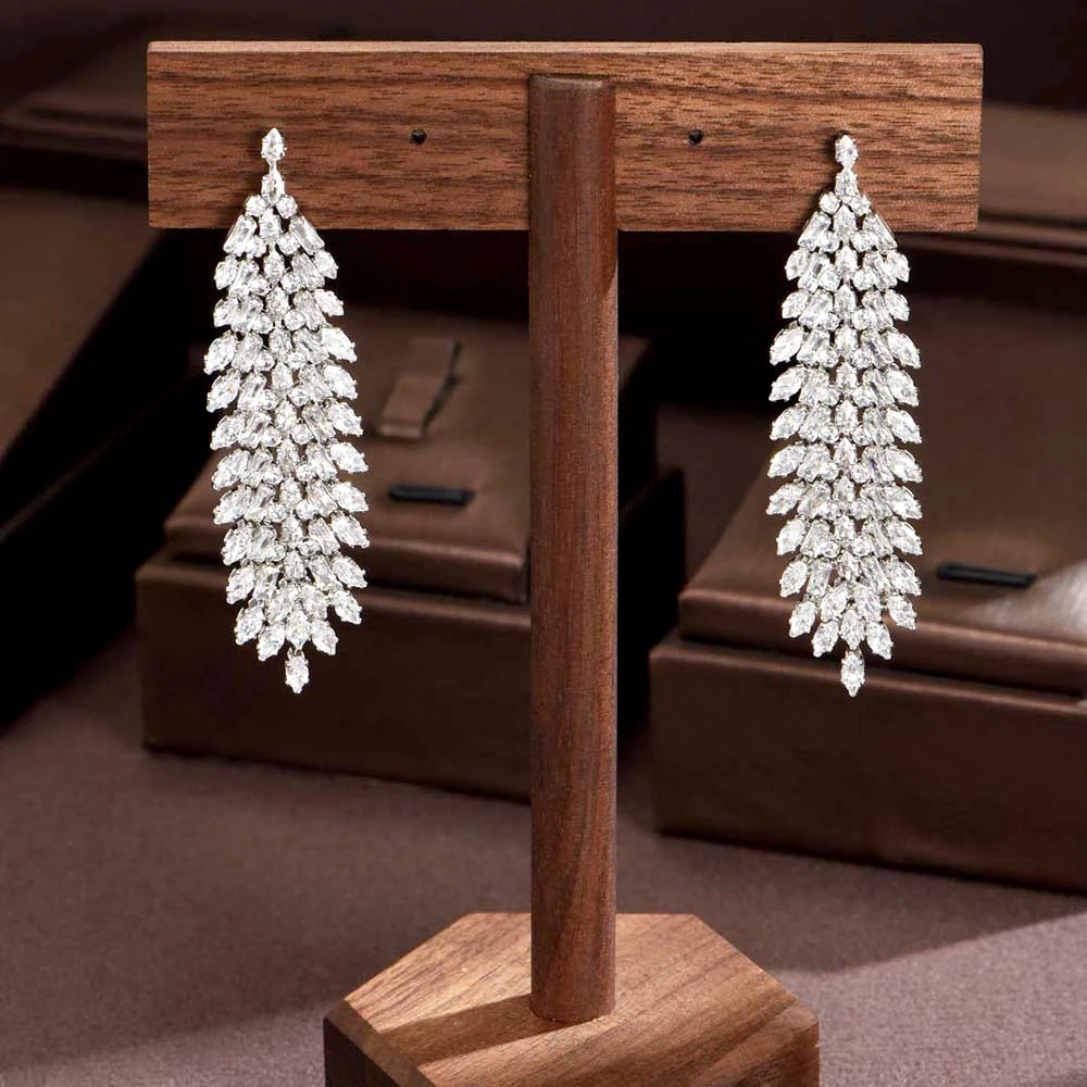 

HIBRIDE Multi-Layered Ripple Polished Earrings Jewellery Set Dress Accessories Women's Engagement Travel Dating Holiday Gift E61
