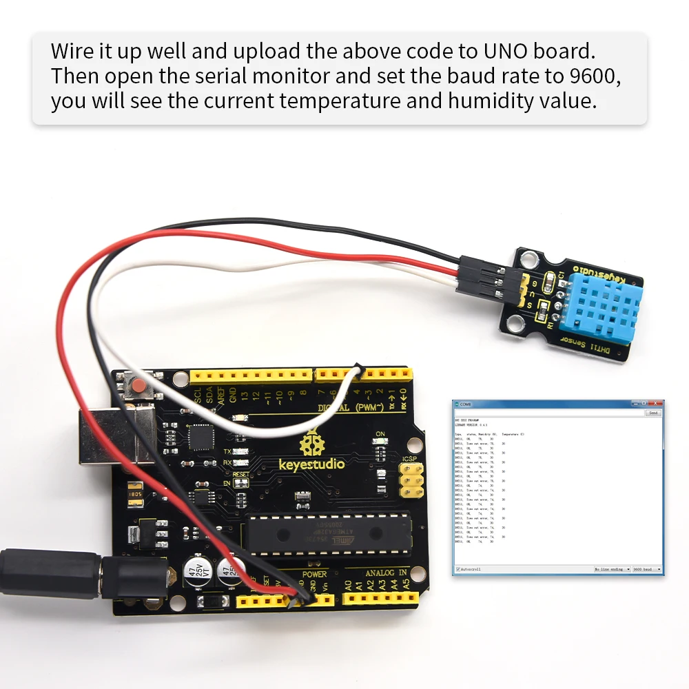 3PCS keyestudio Digital DHT11 Temperature and Humidity Sensor for Arduino DIY Projects