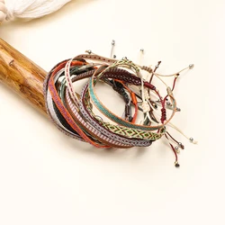 Vintage Handmade Braided Bracelets Set Boho Summer Beach Cloth Fabric Bracelet For Women Jewelry Gift CZ Pulseras Accessories
