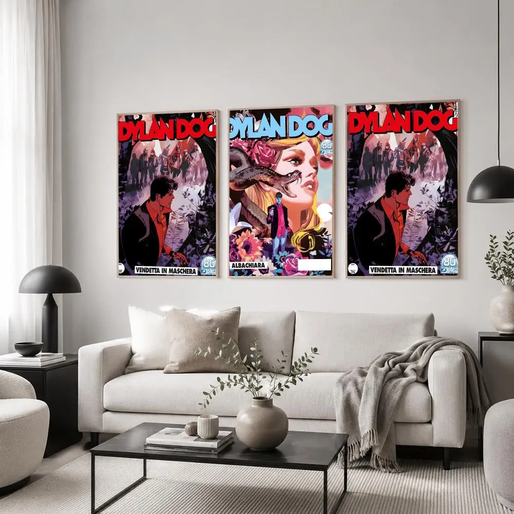 Comic Dylan Dog Poster Classic Poster HD Art Sticky Wall Waterproof Home Living Room Bedroom  Aesthetic Decoration