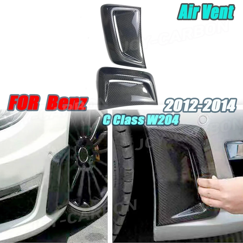 

JCYECF Carbon Fiber Front Bumper Side Air Vents Trims Cover Stickers Frame for Benz C Class W204 C63 AMG 2012-2014 Scoop Plates