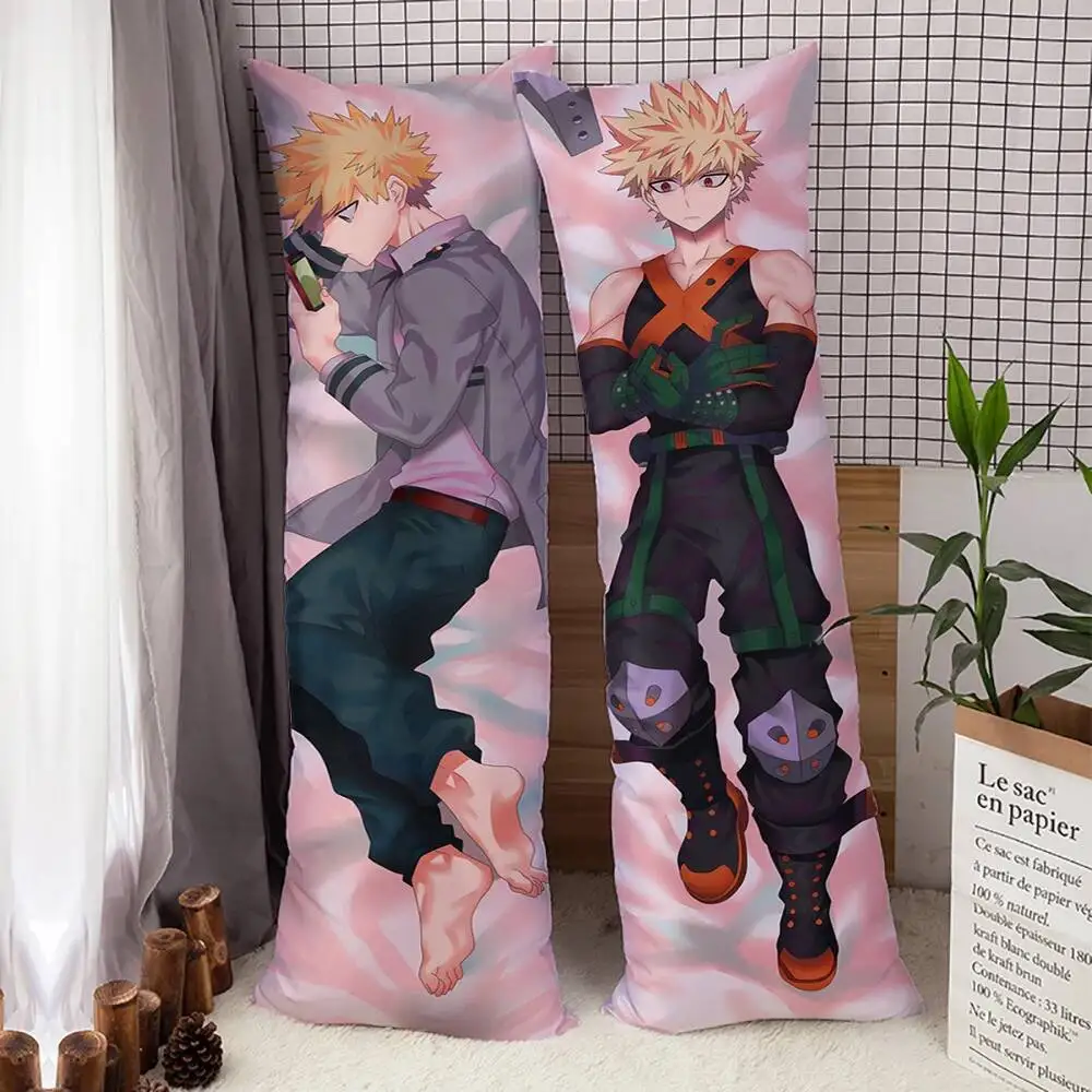 Anime Bakugou Katsuki Dakimakura Fullbody Case 120X40cm Peach Skin Throw Cushion DIY Pillow Cover Home Bedding In Stock