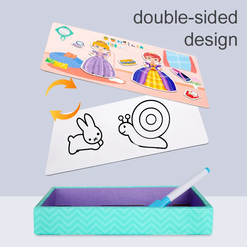 Kinderen Tekenspeelgoed Multifunctionele puzzel Papieren doos Leren Onderwijs Speelgoed Magnetisch schrijven Schilderbord Schoolbord TMZ