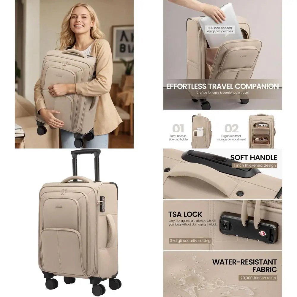 

22 Lightweight Spinner Suitcase, TSA-Approved Carry-On Luggage for Men & Women, Ideal for Travel & Business Trips