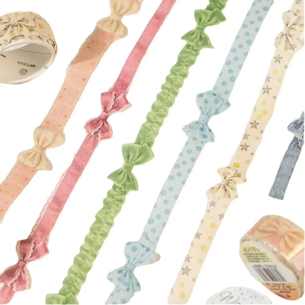 18mm*2m/roll Bowknot Pattern Masking Tape Reusable Adhesive DIY Aesthetic Masking Tape Diary Scrapbooking Material