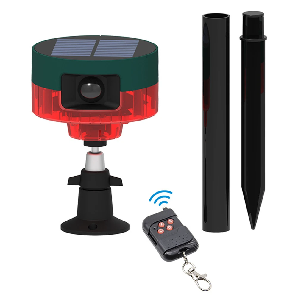 Solar Outdoor Motion Alarm For 360 Degree Infrared Sensor Sound& Light Alarm Light Home Improvement Electrical Equipment