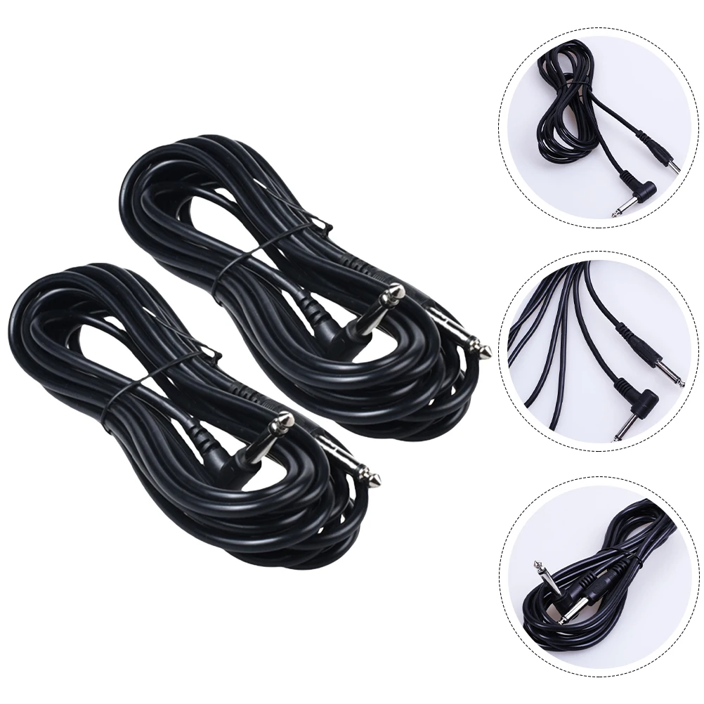 2pcs Electric Guitar Cable Audio Copper Wire Connect Durable Transmission Stable Performance Oxidation Resistance Long Use Time