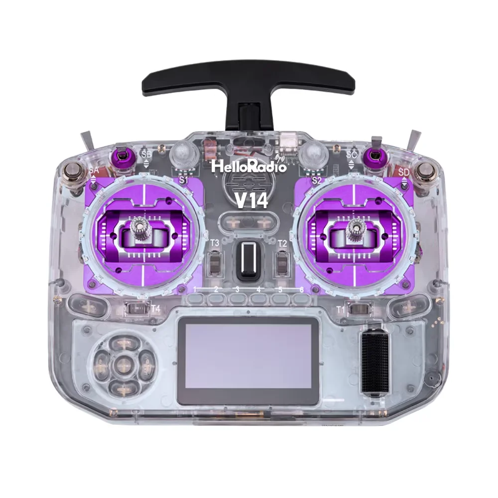 HelloRadio V14 MAX R9 Open-Source FPV Transmitter - Full-Size Joystick Remote Controller with Gold-Red-Black-Purple Color Option