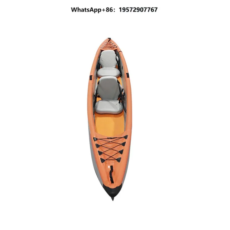 Factory Thickened Eco-friendly Double Inflatable Kayak 3.1-4m Length 2 Persons Capacity Wear-resistant Fishing Boat