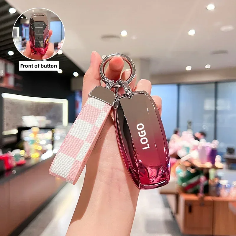 حافظة مفاتيح السيارة من البولي يوريثان غطاء حامل شل فوب لـ BYD أغنية ثانية برو تانغ Dm QIn PLUS MAX Yuan Generation Atto 3 Han EV Dolphin