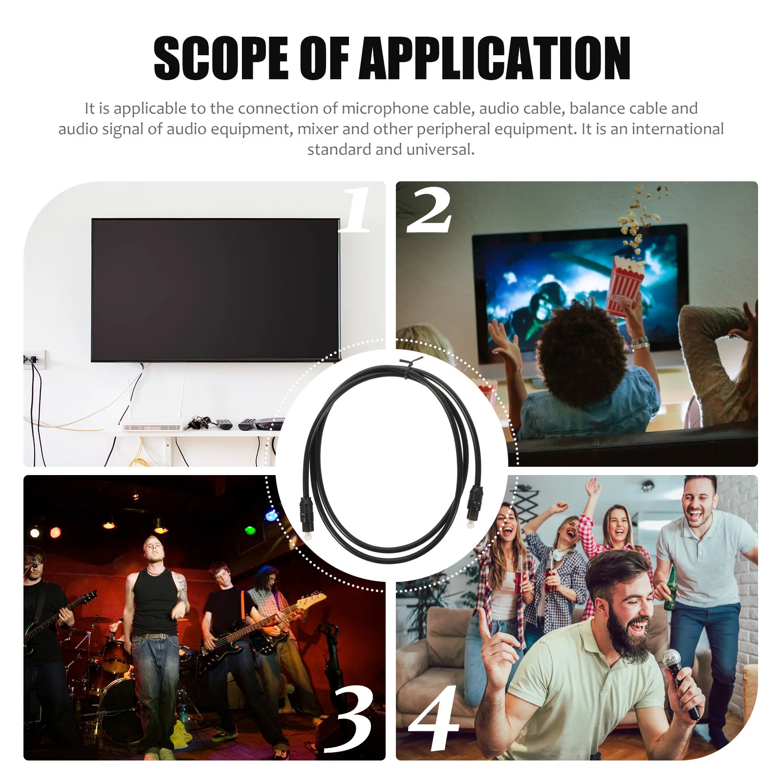 

2pcs Fiber Audio Cable 1 Meter Digital Optical Audio Cable For Sound Bar High Speed Durable Gold Plated