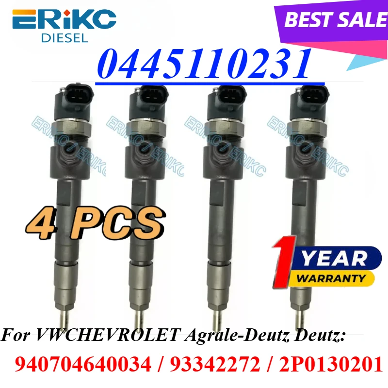 

4 шт. 0445110231 93342272 топливный насос, детали грузовика, форсунка 940704640034 для двигателя Chevrolet Furgovan Marrua V5 2P0130201