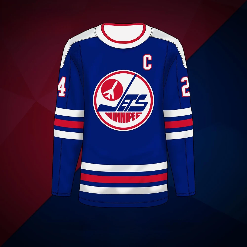 قميص رياضي رجالي جديد بأكمام طويلة Winnipeg Jets كبير الحجم أبيض جيرسي رقبة دائرية قابل للتنفس سريع الجفاف ملابس رياضية لهوكي الجليد