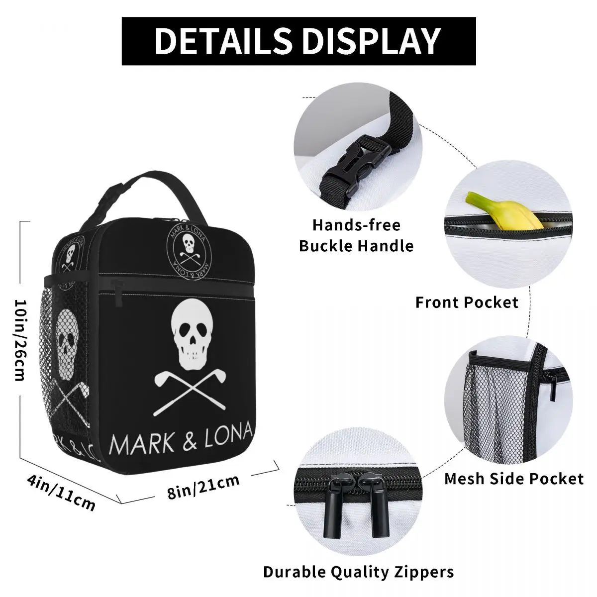 Fashion Marks & Lonas Insulated Lunch Bag Cooler Bag  Meal Container Portable Lunch Box Tote Men Women School Travel