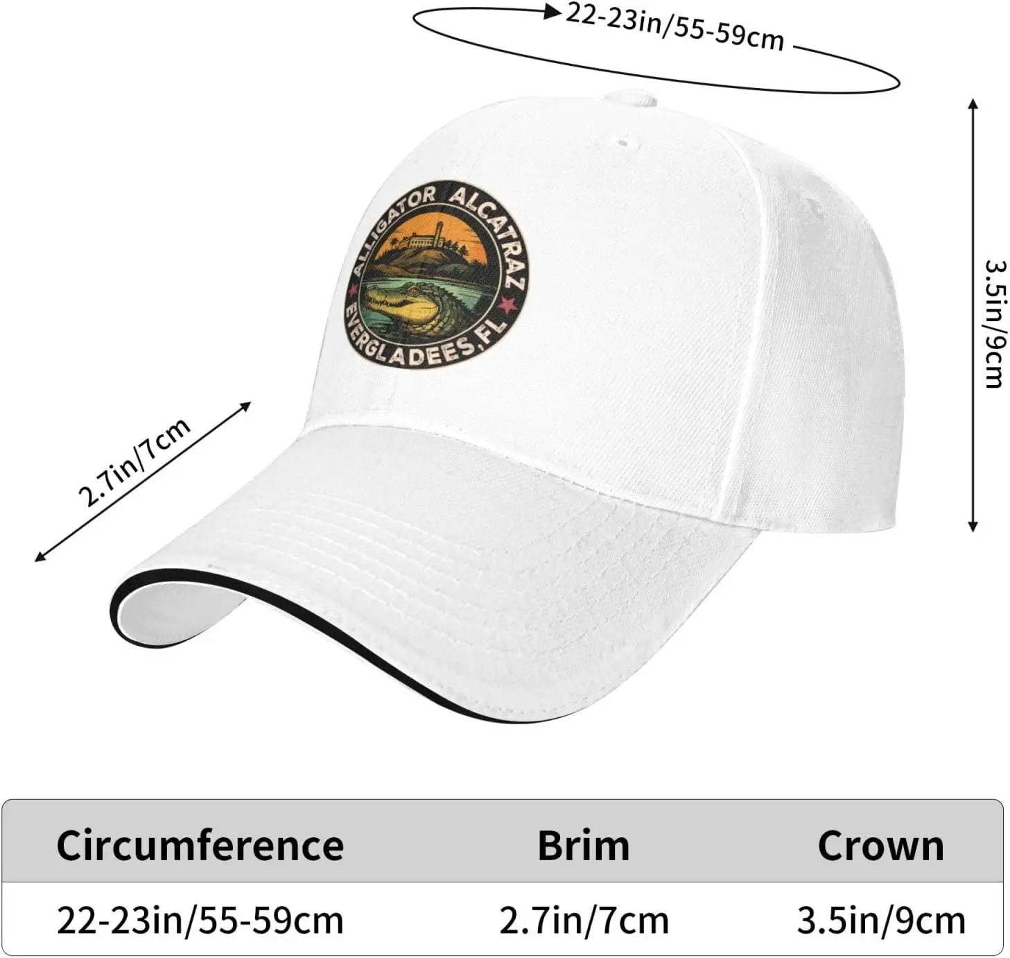 قبعات فلوريدا Everglades Alligator Alcatraz للنساء قبعة بيسبول كلاسيكية مغسولة للجري سريعة الجفاف