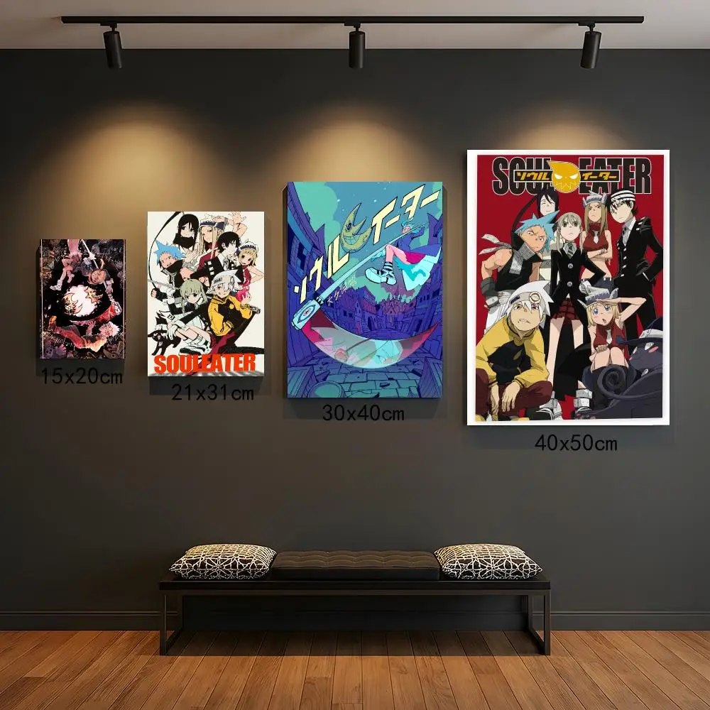 anime S-Soul Eater-R Painting Calligraphy Boho Botanical Decor for Living Room  Elegant Home Style