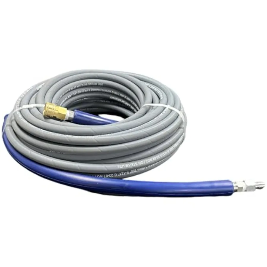 

CHA1001GB 3/8 дюйма Шланг для мойки высокого давления, серый, 100 футов, 4200 PSI, не оставляющий следов, с быстросъемными соединениями
