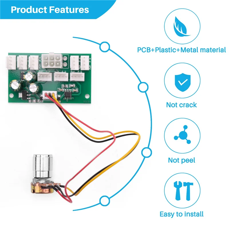 AT53 20X Computer Case Miner Fan Speed Controller 8-Channel Fan Hub PWM High-Power Violent Fan Controller Fan Speed Governor