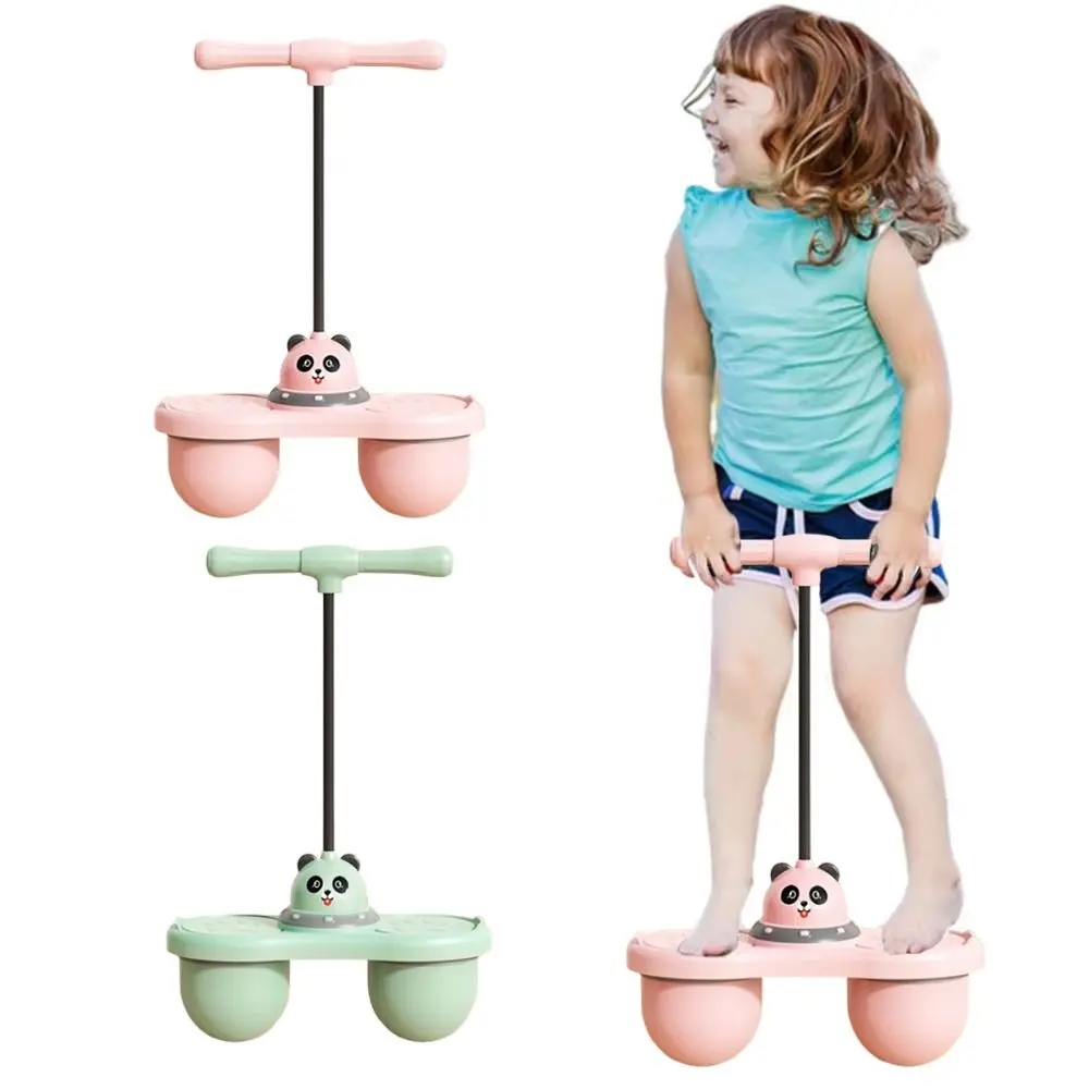 

Cartoon Panda Jumping Ball Toys with Handle Double Ball Outdoor Bouncing Ball Durable High Resilience Kids' Bouncy Ball