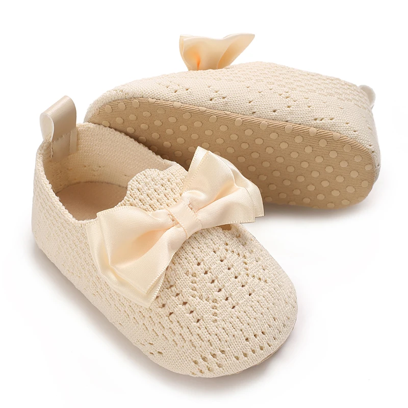 Zapatos de primavera y otoño para bebé, calzado infantil con lazo para niña pequeña de 0 a 18 meses, suave, transpirable, suela antideslizante, alta calidad