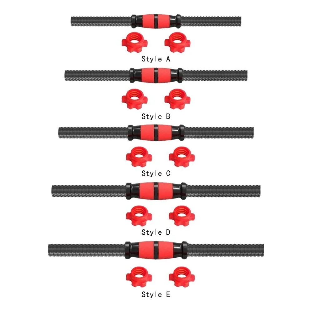 New PVC Dumbbell Bar Home Gym Accessories Fitness Equipment Barbell Buckle Spin-Lock Collars Durable Threaded Dumbbell Handles