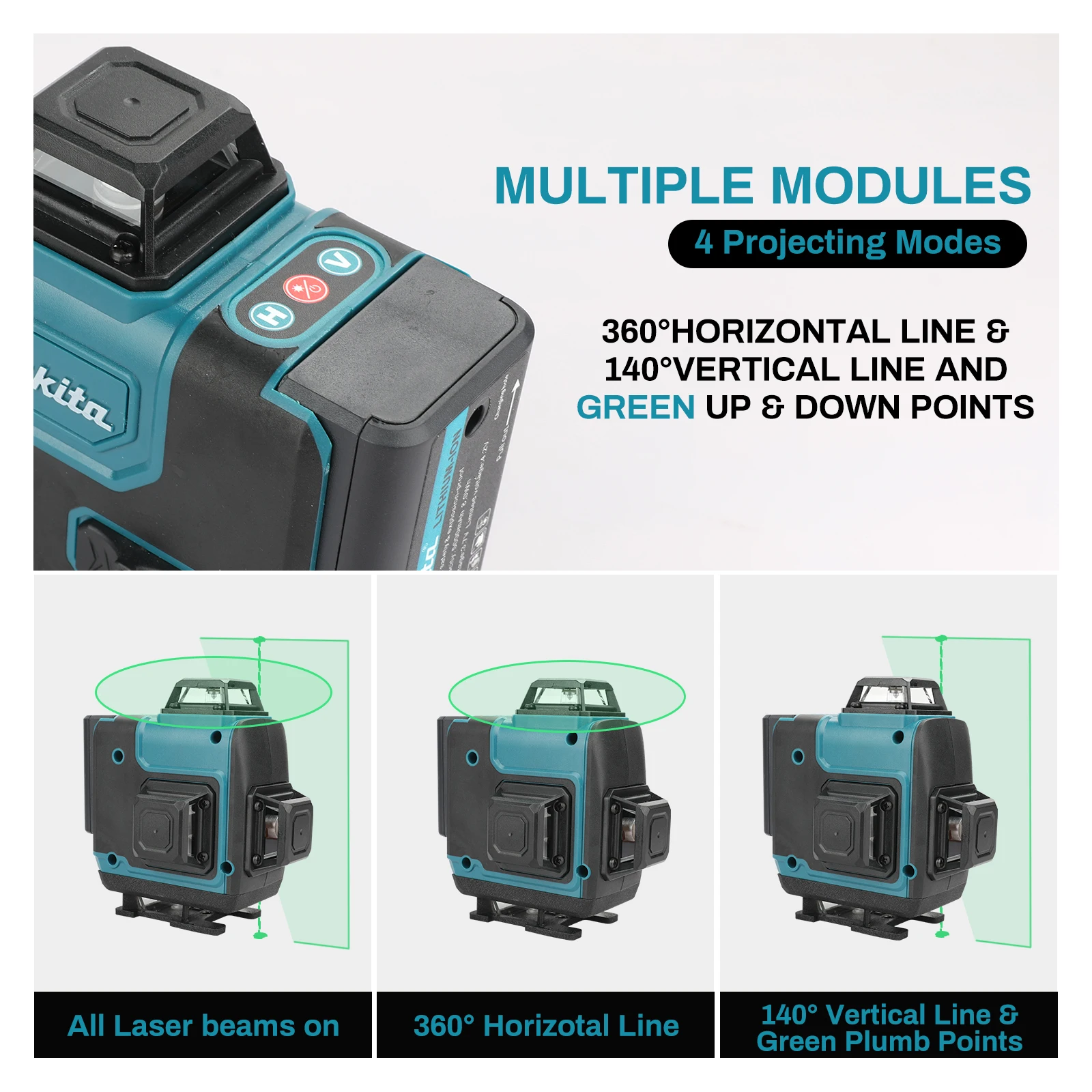 Makita High-Precision 16-Line Level Green Light Laser High-Precision Portable herramientas para construccion laser 360