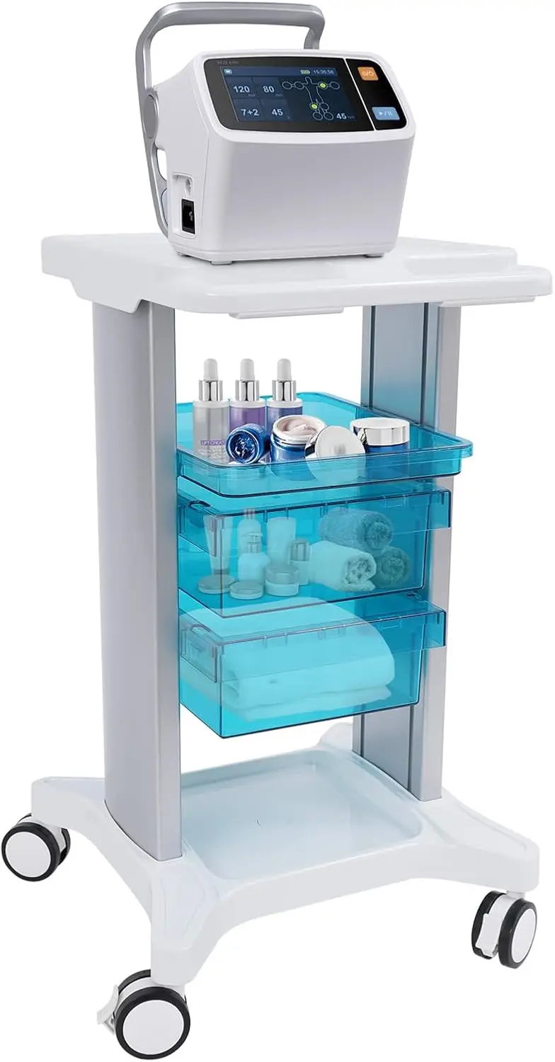 عربة ترولي طبية | عربة المستشفى رولينج لاب مع درجين | عربة المرافق المتنقلة مع عجلات وصينية | صالون التجميل S #1