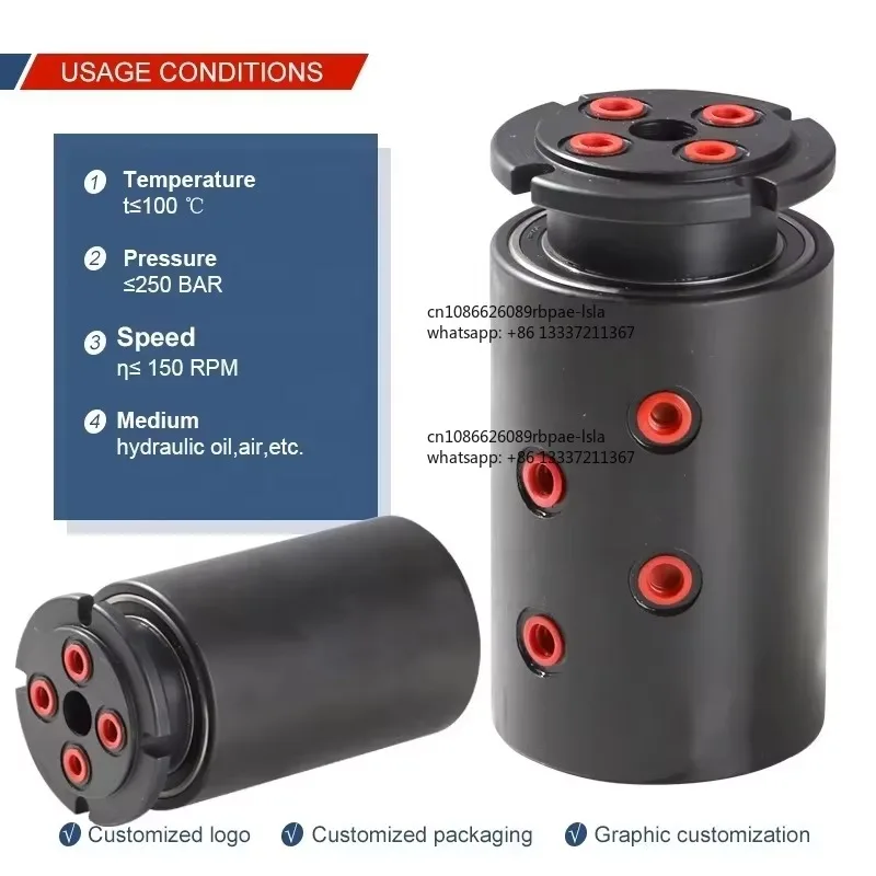 Multi Flow Rotary Joints High Pressure High Speed 4 Channel Hydraulic Oil Multiport Rotary Joint